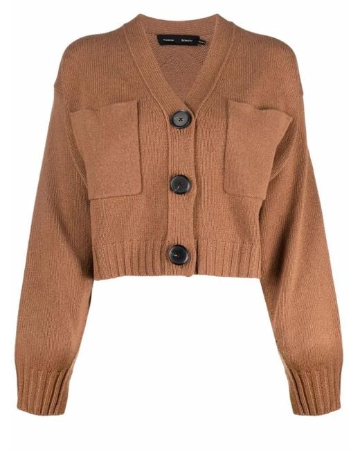 Proenza Schouler Brown Eco Cashmere Cardigan Saddle