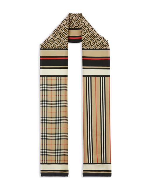 Burberry Zijden Sjaal in het Multicolor