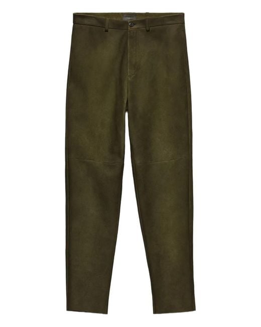 Prada Green Suede Pants for men