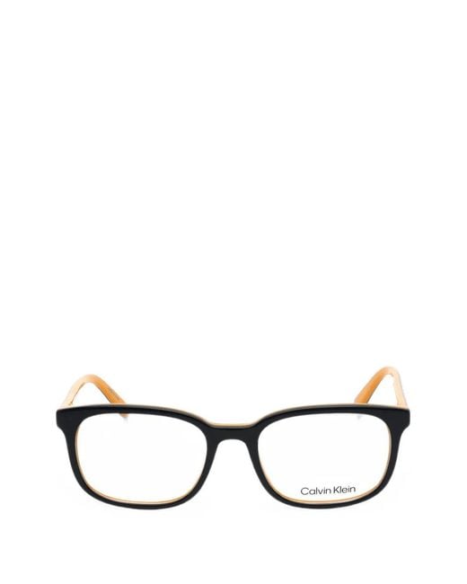 Calvin Klein Black Rectangle-Frame Glasses for men