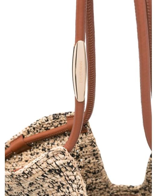 Zimmermann Natural Leather-Handle Woven Beach Bag