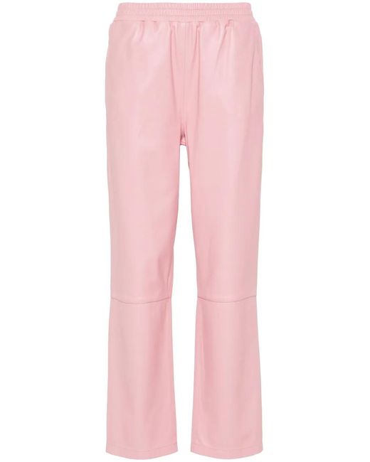 Arma Pink Tapered Leather Trousers