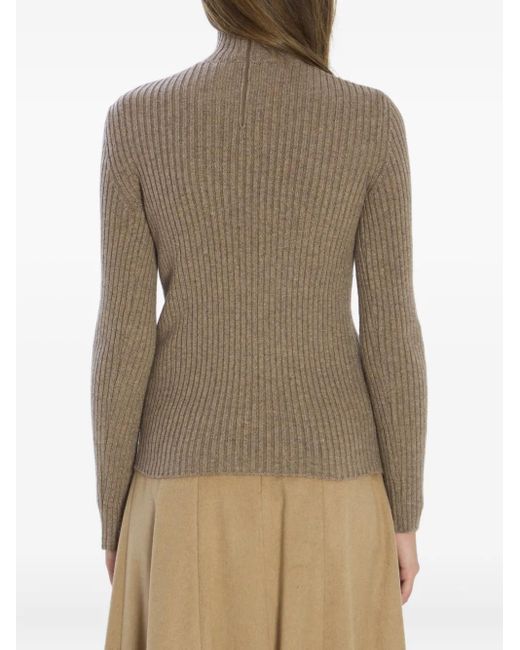 Max Mara Geribbelde Coltrui in het Natural