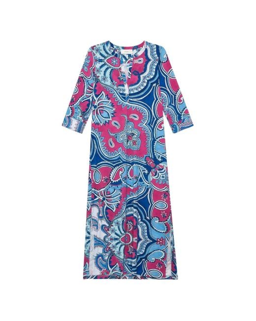 Maliparmi White Hippie Lotus Paisley-Print Dress