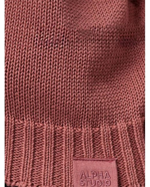 Alpha Studio Red Cardigan Boutonné À Col V