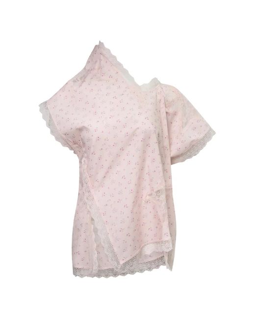 Pushbutton Pink Asymmetric Star Blouse