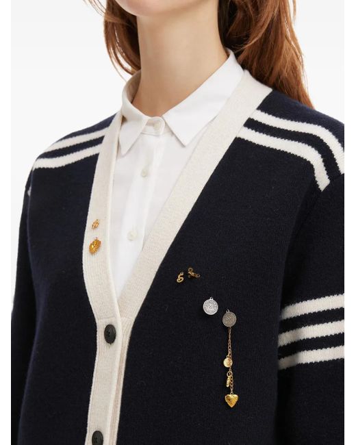 Sea Black Verzierter Cardigan Mit Streifen