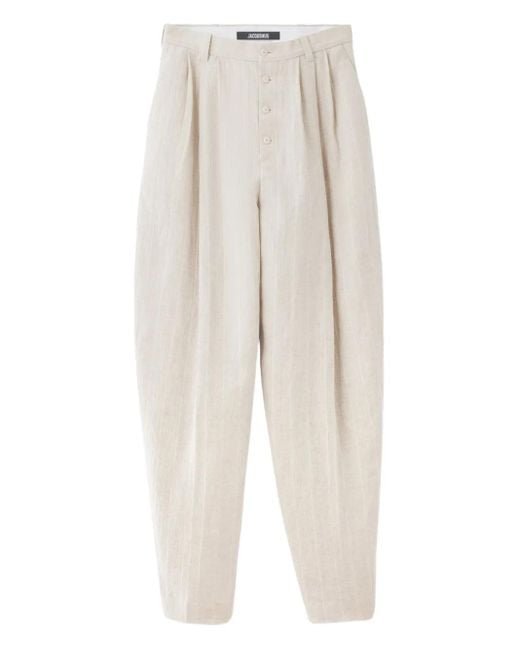 メンズ Jacquemus Le Fernando プリーツパンツ White