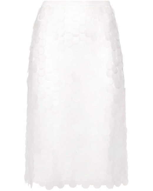 16Arlington White Delta Sequinned Midi Skirt - Women's - Nylon/polyurethane