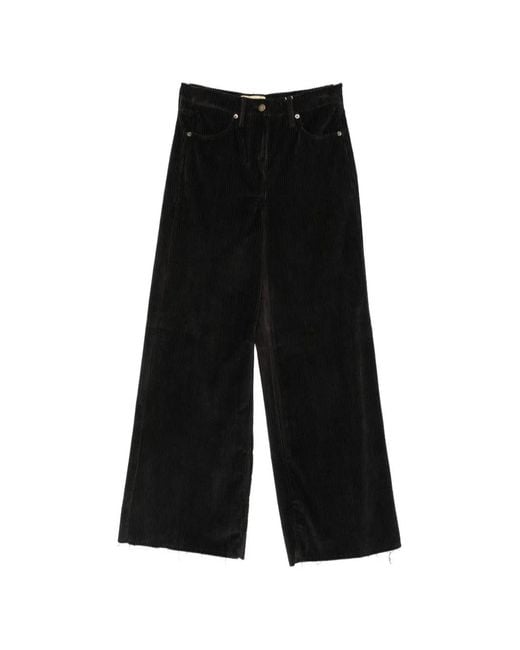 Momoní Black Corduroy Wide-Leg Trousers