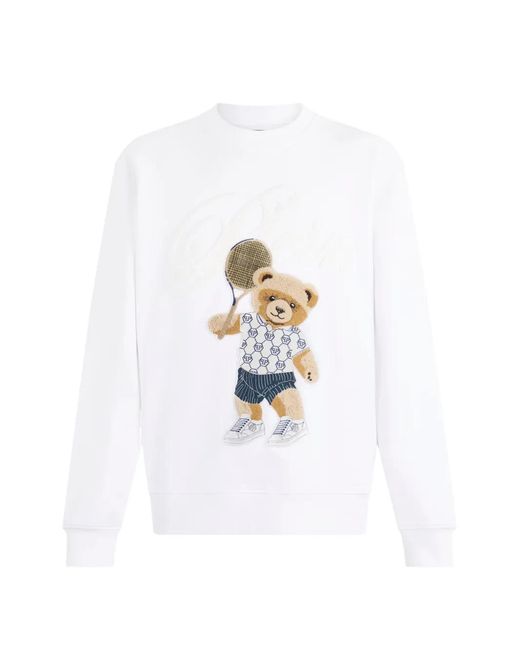 Philipp Plein White Crew-Neck Long-Sleeve Sweater for men