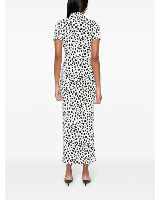 Moschino White Abstract-Print Dress