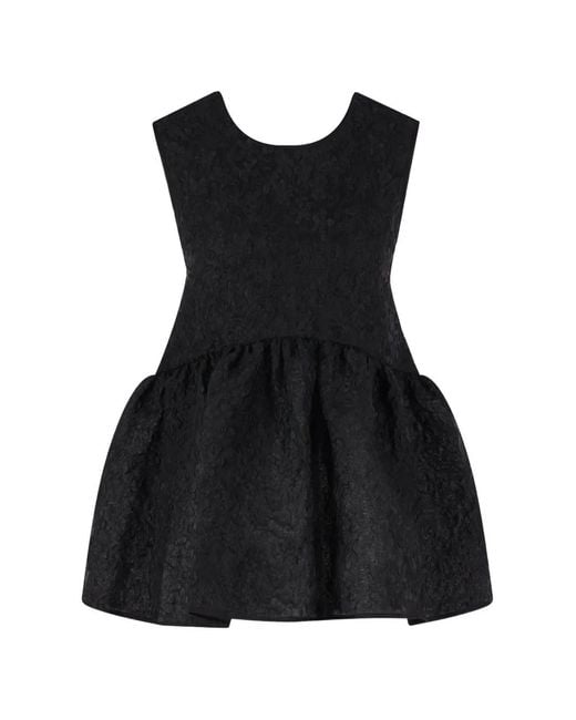 CECILIE BAHNSEN Black Patterned-Jacquard Top