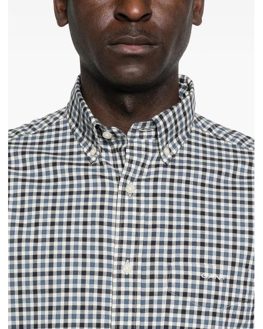 Gant Gray Twill Gingham Shirt for men