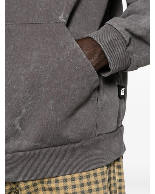 Gcds Gray Studded-Logo Long-Sleeve Hoodie for men