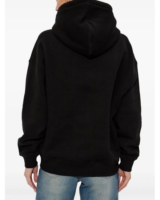 KENZO Blue Logo-Embroidery Cotton Hoodie
