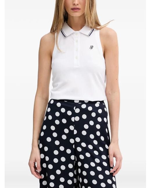 Gant White Sleeveless Polo Top