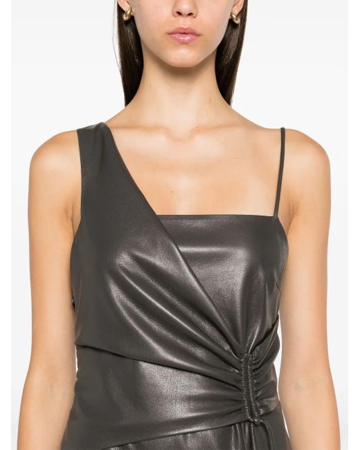 Nanushka Black Asymmetric Midi Dress