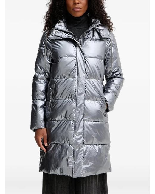 Morgan Gray Hooded Quilted Coat