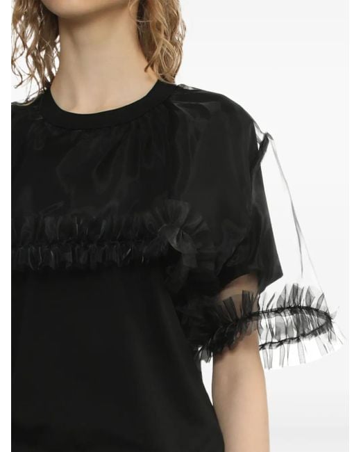 Débardeur À Empiècement À Volants Noir Kei Ninomiya en coloris Black