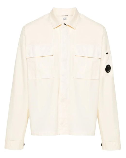 C P Company Natural Lens-Detail Cotton Shirt for men