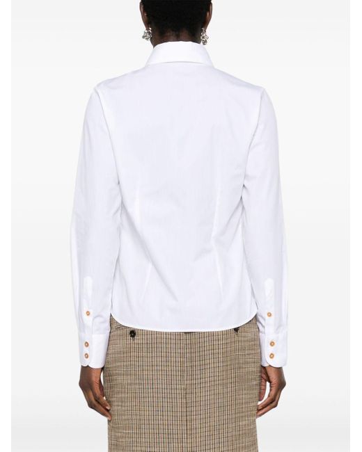 Camicia con ricamo Orb di Vivienne Westwood in White