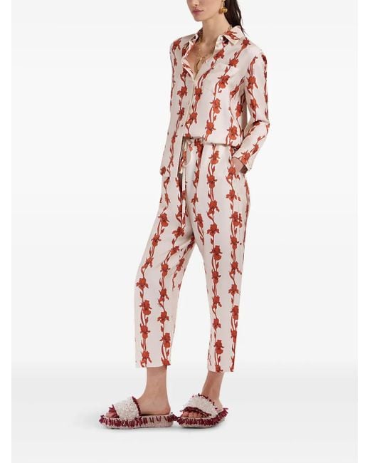 LaDoubleJ Red Iris-Print Shirt