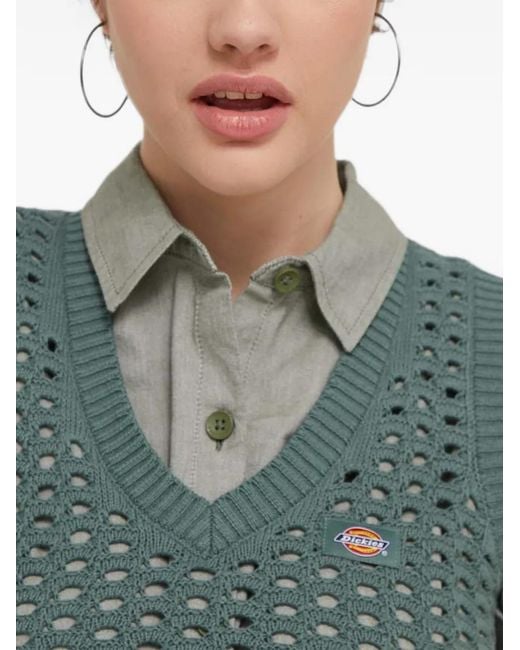 Dickies Green Ingalls V-Neck Openwork Vest