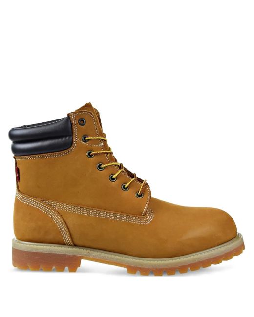 Levi's Brown Harrison Engineer Lace-Up Boots for men