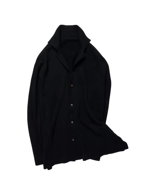 STÒFFA Black Knit Button-Down Shirt for men