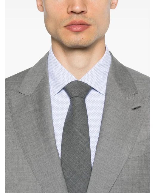 Caruso Gray Mélange-Effect Suit for men
