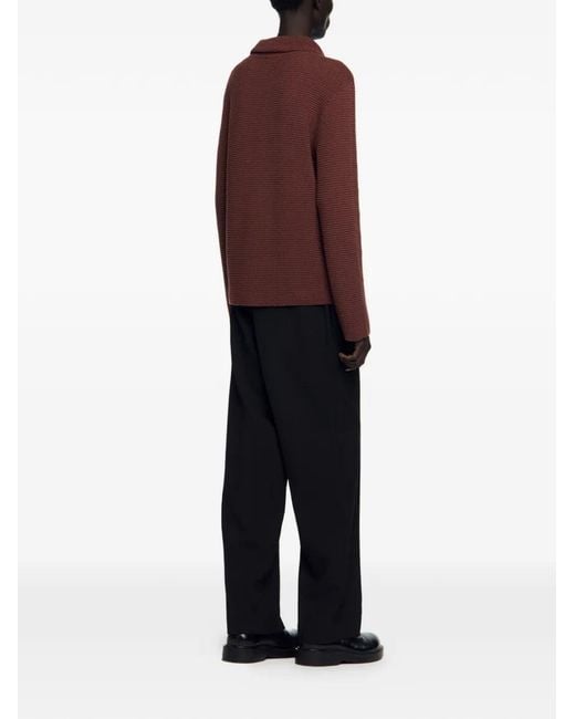 Sandro Brown Waffle-Knit Shirt for men