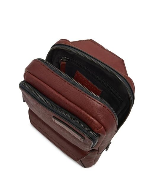 The Bridge Red Pochette Zippée En Cuir for men