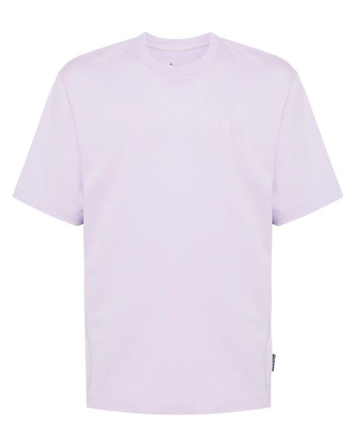 Moose Knuckles T-shirt Met Geborduurd Logo in het Purple voor heren
