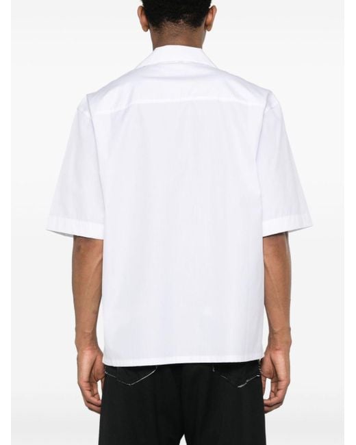 Marni White Logo-Print Cotton Shirt for men