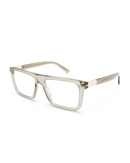 Gucci Gray Square-Frame Glasses for men