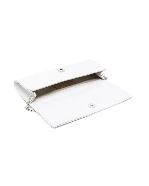 Castagna White Chain-Strap Clutch Bag