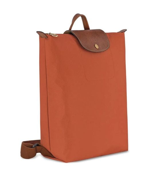 Longchamp Orange Sac À Dos Le Pliage