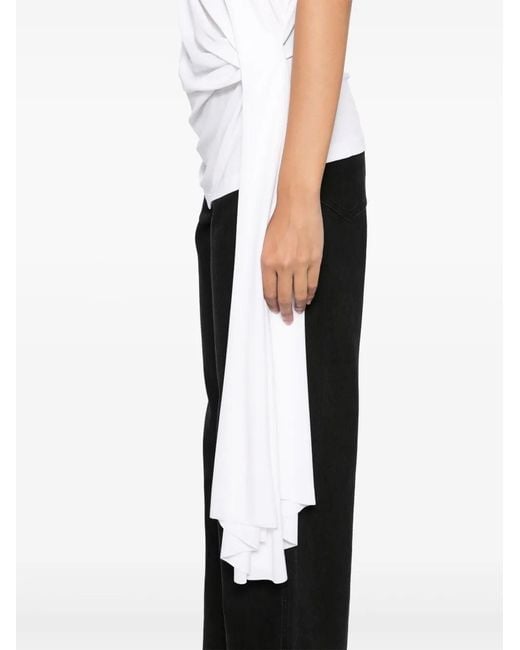 Christopher Esber White Side Cowl Drape Extension Tee