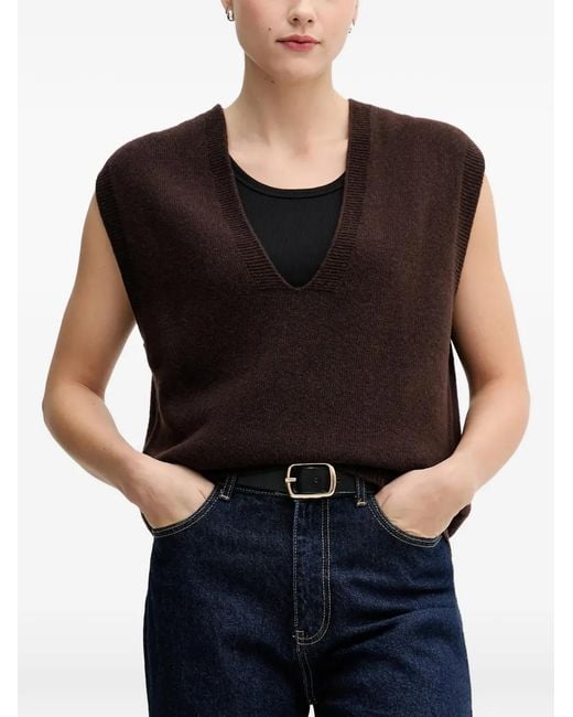 Sandro Ferrone Black V-Neck Vest