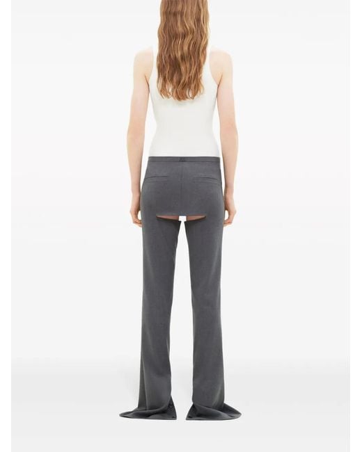 Courreges Black Cut-out Tailored Wool Trousers