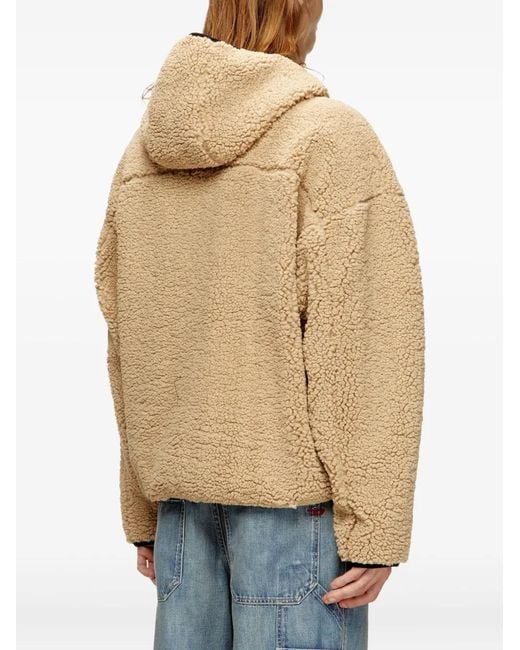 DIESEL Natural S-Zat Logo-Detail Teddy Hoodie for men