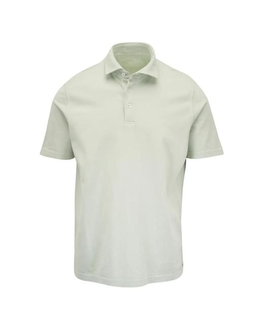 Fedeli White Short-Sleeve Cotton Polo Shirt for men