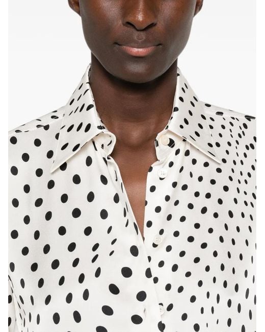Stella McCartney White Polka-Dot Long-Sleeve Shirt