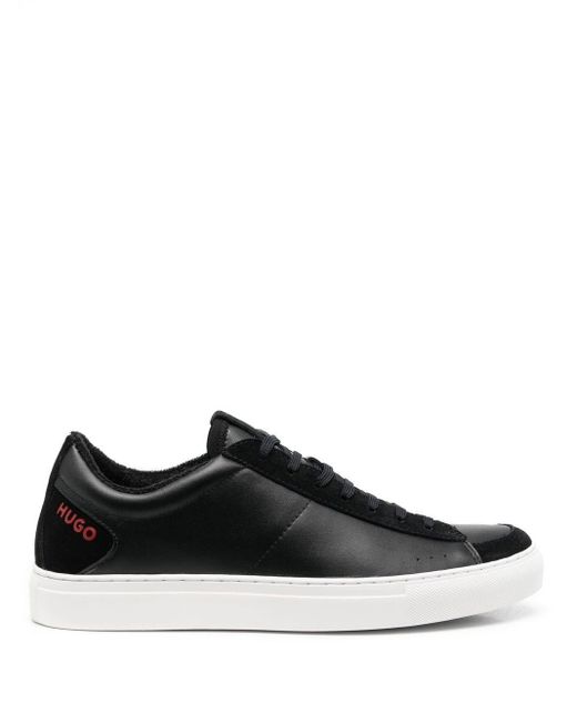 BOSS by HUGO BOSS Leather Side Logo-print Low-top Sneakers in Black for ...