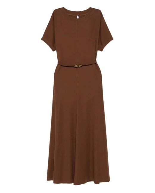 Vestido midi con cinturón Imperial de color Brown