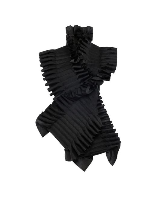 A.W.A.K.E. MODE Black Ruffled Top