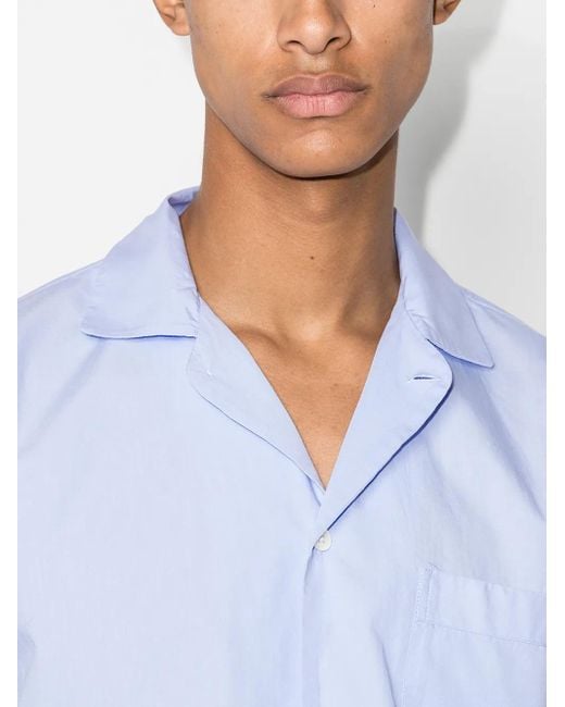 Tekla Blue Organic Cotton Pajamas Shirt for men