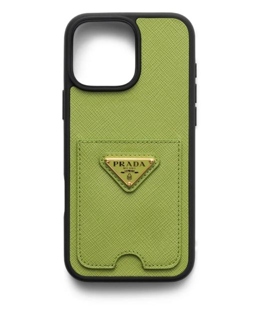 Prada Green Logo-Plaque Iphone 16 Pro Max Case