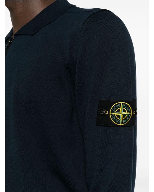 Stone Island Blue Compass-badge Cotton Polo Shirt for men